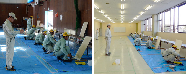 外国人建築塗装基礎2級検定試験の様子
